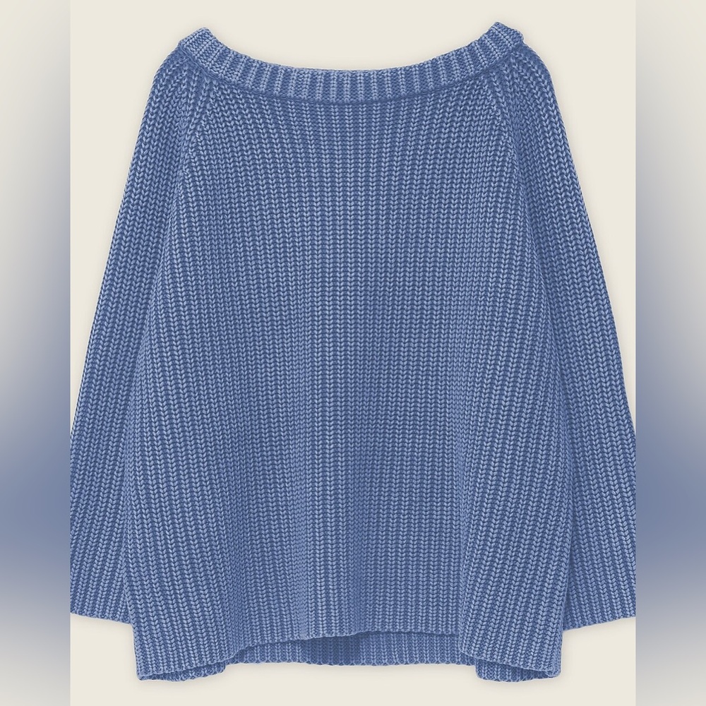 Demylee Tyler Textured Knit Oversized Sweater Size XS Washed Blue - Picture 6 of 6